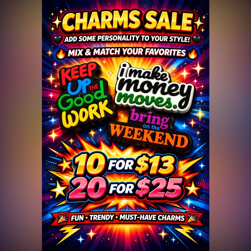 CHARM SALE!!!!! 10 for $13 or 20 for $25